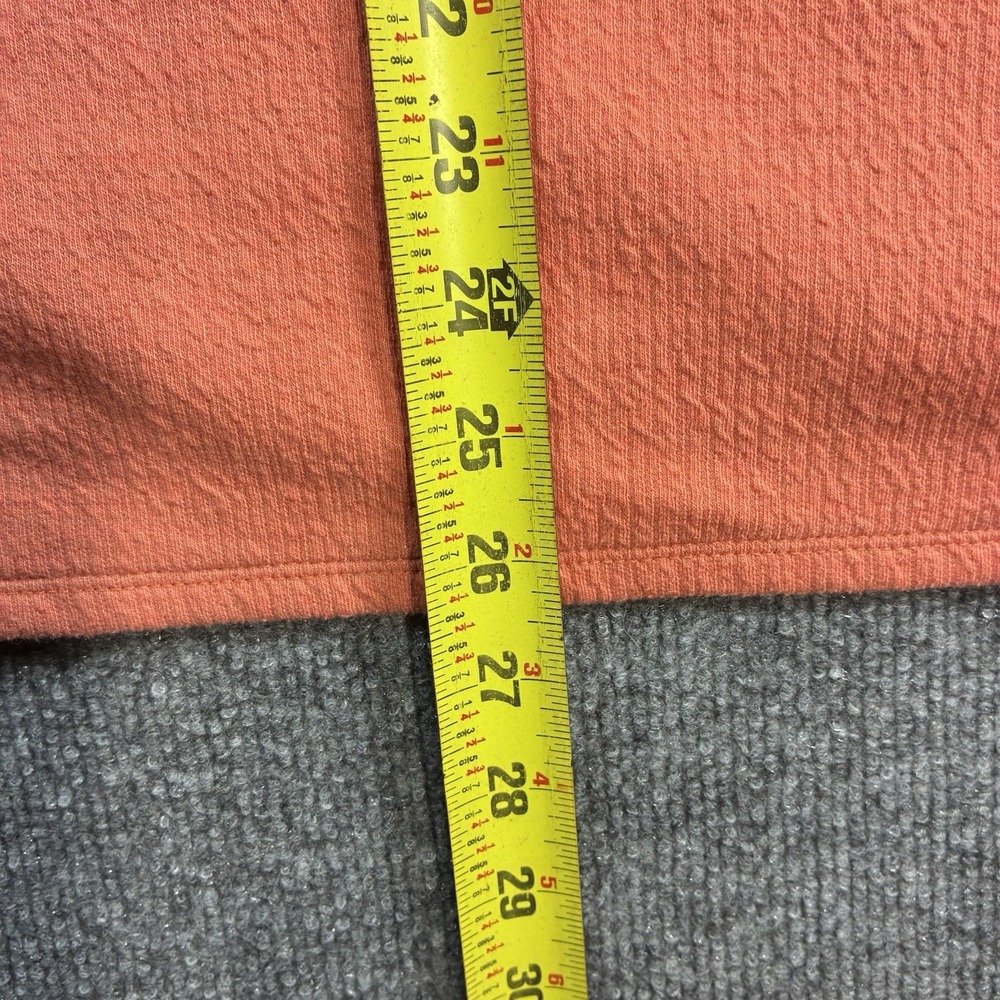 L.L.Bean Womens Large Pullover Hoodie Coral Textured Knit Stretch Pockets - Picture 9 of 13